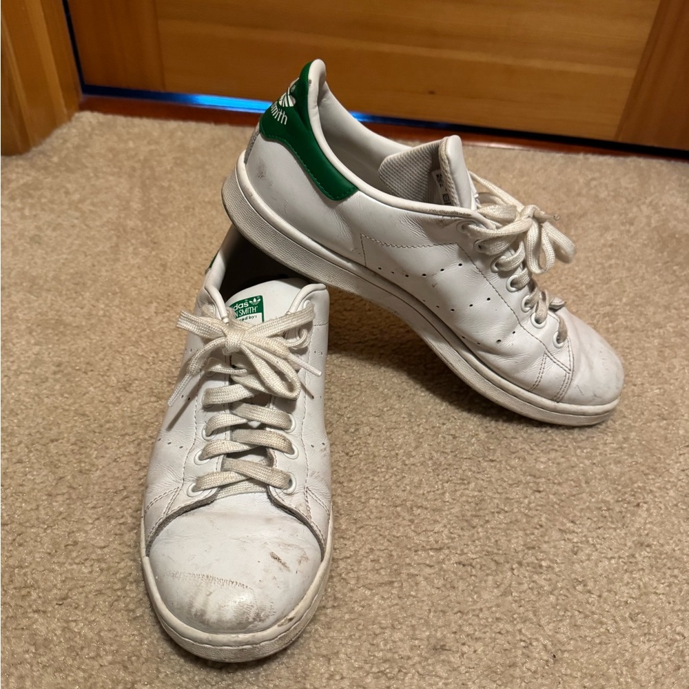Adidas Men's Stan Smith Sneakers, Original White and Green